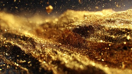 Fototapete - Textured Golden Bokeh Background with Grainy Effect and Artistic Lighting for Creative and Inspirational Visuals