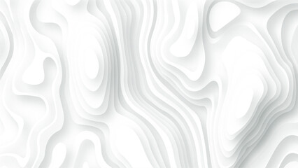 Poster - White paper cut decoration textured with wavy layers, Abstract wavy line 3d paper cut white background.