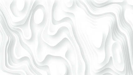 Poster - White paper cut decoration textured with wavy layers, Abstract wavy line 3d paper cut white background.
