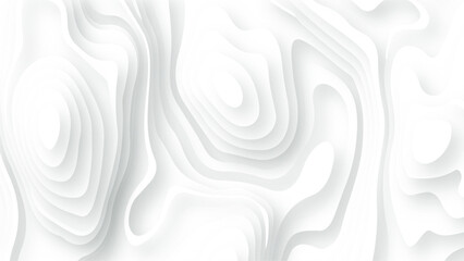 Poster - White paper cut decoration textured with wavy layers, Abstract wavy line 3d paper cut white background.