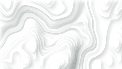 Poster - White paper cut decoration textured with wavy layers, Abstract wavy line 3d paper cut white background.