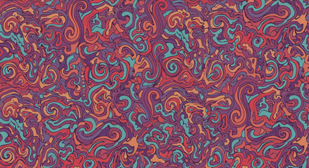 Poster - Swirling colorful psychedelic abstract design evokes creative expression and imagination