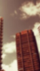 Poster - Animation of silver house keys and key fob over cityscape