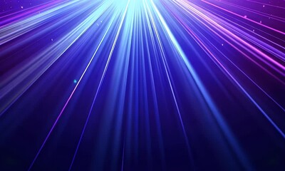 Fototapete - 
Abstract background with lines and glowing dots in blue, purple, red colors on dark black backdrop.