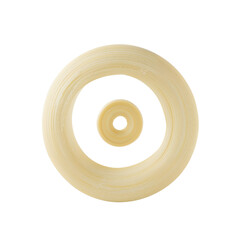 Aufkleber - Abstract Circular Wooden Rings Composition on Plain Backdrop, Neutral Tones, Simplicity