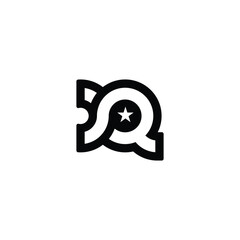 Poster - Clean and Creative XQ QX Star Initials Monogram Logo Design