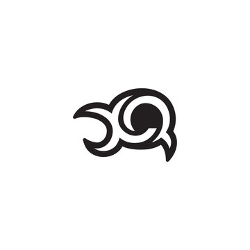 Minimalist Alphabet Letters Initial Monogram XQ  QX Logo
