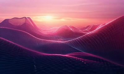 Poster - 
Abstract digital background with blue and purple colors, a futuristic world map, and a global network connection technology concept. Glowing lines in the shape