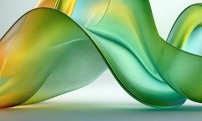 Poster - 
3D render, abstract background with colorful waves and shapes, gradient colors, dynamic composition, soft lighting, futuristic style, detailed texture of flowing forms, 