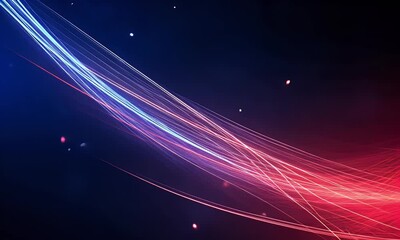 Poster - Abstract background with colorful neon wavy lines, glowing stripes on a black backdrop