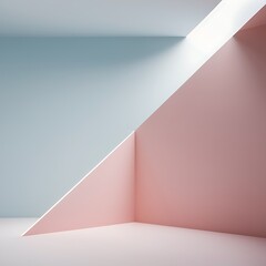 Poster - Pastel pink and blue abstract architectural space with light architecture background