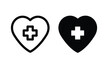 © Goesy - Hospital heart icon. Health care and medical concept. Heart shape with cross inside.