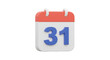 © Deanna - 3D Calendar Render with Blue Date Transparent Background