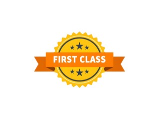 Poster - First Class Award Badge Emblem Illustration for Quality Service and Product