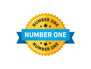 Poster - Number One Badge with Blue Ribbon Gold Seal Celebration