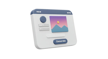 3D Render of UI UX Design Application Interface for Web Project
