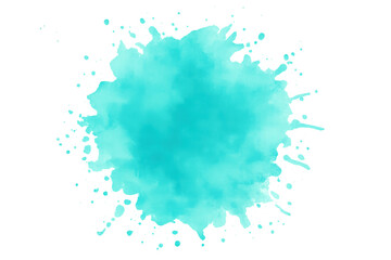 Leinwandbilder - Turquoise watercolor splash spreading dynamic color, revealing fluid artistic movement against transparent background