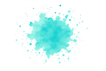 Leinwandbilder - Turquoise watercolor splashing on transparent background, ideal for adding a touch of color to designs