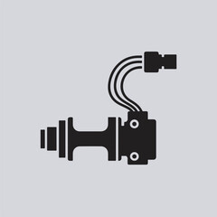 Aufkleber - Vector illustration of a detailed electronic component with wires for technical and technological design projects
