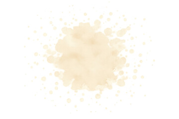 Leinwandbilder - Beige watercolor splashing with many drops on a transparent background, ideal for backgrounds and textures