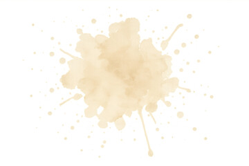 Poster - Watercolor splash spreading soft brown tones, creating textured abstract stain on transparent backdrop for graphic design overlay