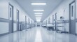 © Saiyam - Long Hospital Corridor with Doors and Medical Equipment