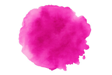 Poster - Pink watercolor stain spreading, creating vivid artistic texture against transparent background