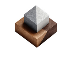 Fototapete - Metallic and Matte Geometric Shapes Stacked in Contrast Offering Diverse Textures and Visual Interest for Creative Projects