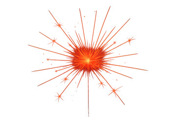 Poster - Festive red firework exploding against a transparent background, creating a vibrant display of light and sparks