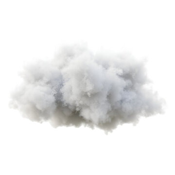 Isolated White Fluffy Cloud Cumulus Sky Weather 3D Rendering Illustration