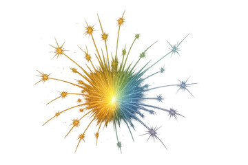 Poster - Colorful firework exploding in the dark sky with transparent background, perfect for celebrations and festive events