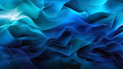 Poster - This captivating abstract image showcases fluid waves of blue tones, creating a sense of depth and tranquility.
