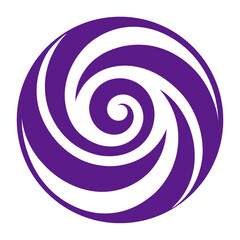 Poster - Abstract violet spiral symbol elegantly displayed on a clean white background for versatile design applications