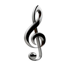 Poster - Elegant and Shiny Treble Clef Symbol in Stylish Design for Music Themes and Artistic Representations