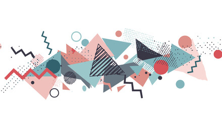Poster - Colorful geometric abstract background with triangles and circles in trendy flat design