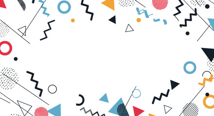 Poster - Abstract geometric background with colorful shapes and patterns