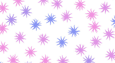 Poster - Colorful seamless floral pattern of abstract purple and pink blooms