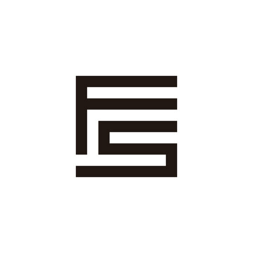 Letter FS square, line geometric symbol simple logo vector