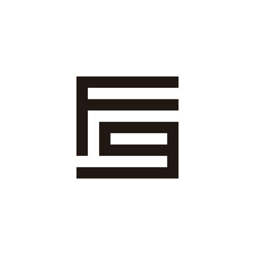 Letter Fg square geometric symbol simple logo vector
