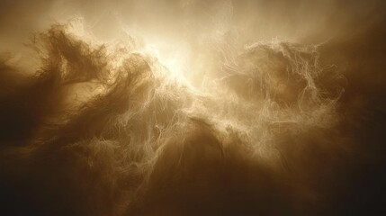Poster - Intricate, abstract golden nebula formation.