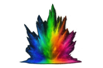 Poster - Colorful powder exploding, creating a vibrant spectrum on a transparent background, perfect for creative projects