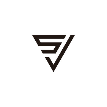 Letter sJ triangle geometric symbol simple logo vector