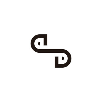 Letter s D outline geometric symbol simple logo vector
