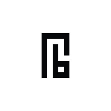Letter rb square, unique geometric symbol simple logo vector