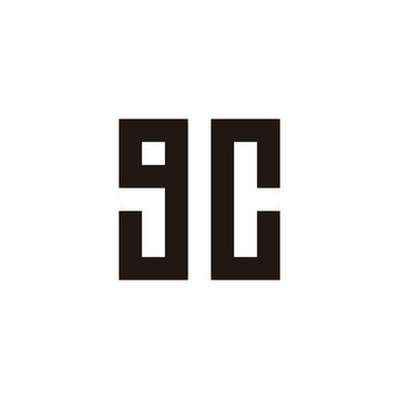Letter gc square geometric symbol simple logo vector