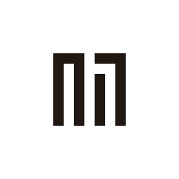 Letter nh square unique sgeometric symbol simple logo vector