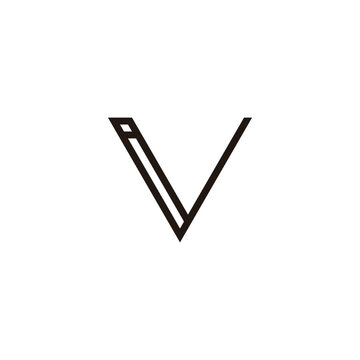 Letter i in v triangle line geometric symbol simple logo vector