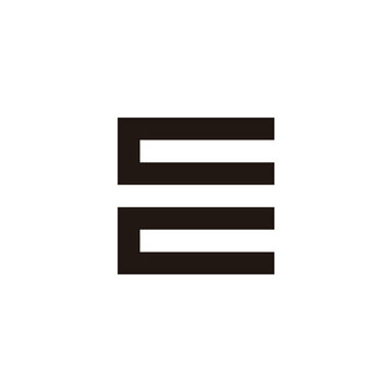 Letter CC square stripes geometric symbol simple logo vector