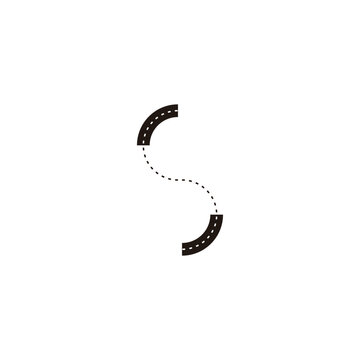 Letter s highway geometric symbol simple logo vector