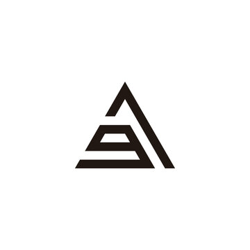 Number 1 and 9 triangle geometric symbol simple logo vector